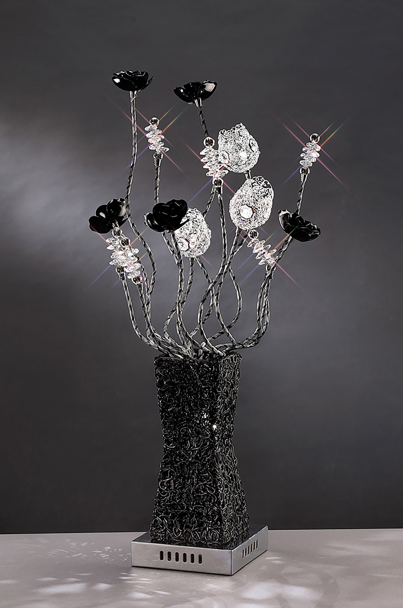 Jasmine Aluminium Crystal Table Lamps Diyas Home Armed Table Lamps